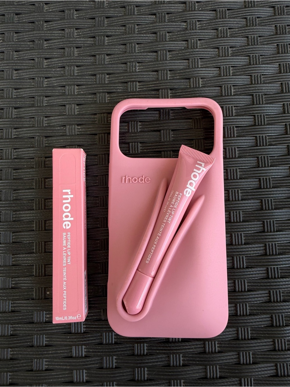 RHODE Pink Silicone Phone Case with Built-In Lip Tint Holder & lip tint included